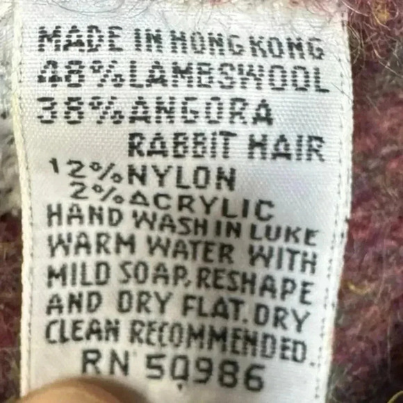 Vintage Made For Saks Fifth Avenue Striped Lambs Wool/Rabbit Hair/Angora Sweater - Picture 11 of 14